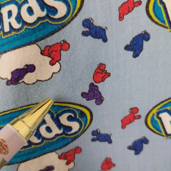 Vintage Nerds Candy Novelty Print Button Front Pajama Shirt, M - Picture 8 of 13